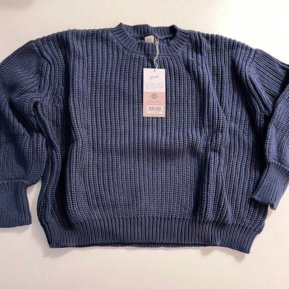 NWT Goumi Kids Winter Storm Chunky Knit Sweater SZ S / M Womens Blue Pullover - Picture 1 of 3